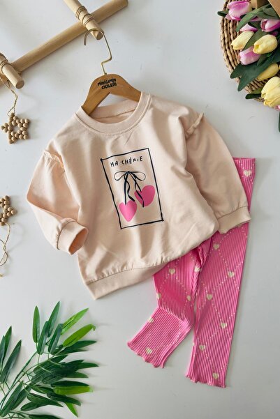 Minigimin Cicileri Set de cu imprimeu piese pentru fetiță, cu detaliu de inim...