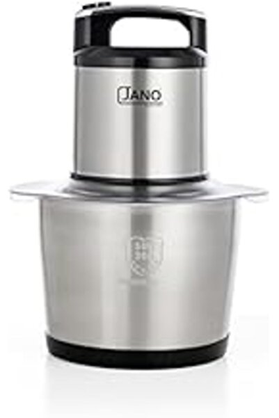 JANO Meat Chopper, 6L Stainless Steel Bowl, 4 SS Blades, 2 Speeds, 1500W