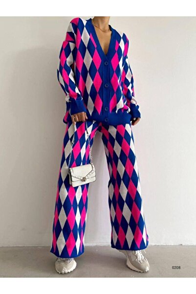 Modafeminen Knitwear Set Tr0208 Blue