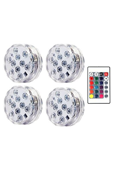 Choice 10 مصابيح LED 1 جهاز تحكم عن بعد 4 قطع 10 مصابيح RGB ضوء غاطس مع جهاز ...