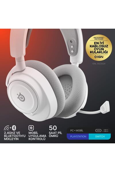 SteelSeries Arctis Nova 7 Gen 2 Wireless Gaming Headset - White
