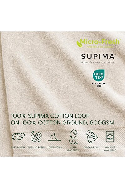 Lacoste Heritage Supima Cotton Bath Sheet - Chalk White, 35×70 in