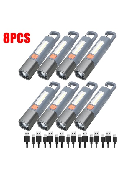 Choice 8 قطع من المصابيح اليدوية، 1-10 قطع من مصابيح COB الجانبية فائقة السطوع LED XPE مصباح يدوي صغير محمول قابل للتكبير والتصغير ومقاوم للماء