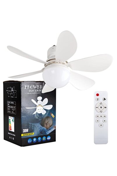 Choice مروحة سقف xy75 بإضاءة LED لغرفة النوم وغرفة المعيشة على شكل زهرة ملونة...