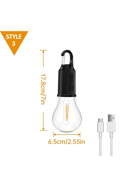 Choice 1 قطعة من مصابيح التخييم LED ذات الطراز 3 القابلة لإعادة الشحن عبر USB...