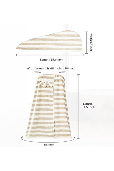 genernic H Homezz Women Wrap Towel Large (XXL-XXXXL) Adjustable Microfiber Bath Robe & Hair Towel Set