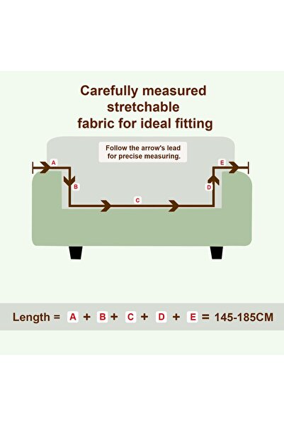 HOUSE OF QUIRK Two-Seater High-Stretch Universal Sofa Cover, 140 g/m² (Green Fern, 1.45–1.85 m)