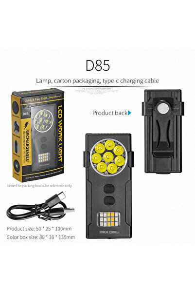 Choice D85 Mini LED EDC Keychain Flashlight Rechargeable Portable Work Light Outdoor Emergency Torch With M