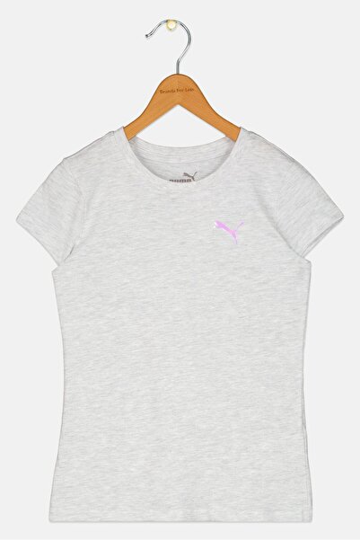 Puma Kids Girl Sportswear Fit Short Sleeve Training T-Shirt, Light Grey