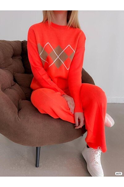 Modafeminen Knitwear set tr0177 orange