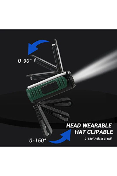 Choice G11 black Sensor COB LED Headlamp Cap Clip Light USB Rechargeable Head Flashlight Built-in Battery H