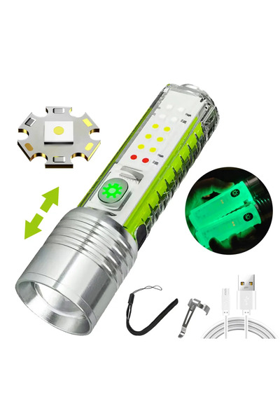 Choice كشاف 520A طويل المدى ضوء قوي XPG مصباح يدوي بتركيز من النوع C مع شحن مغناطيسي قوي