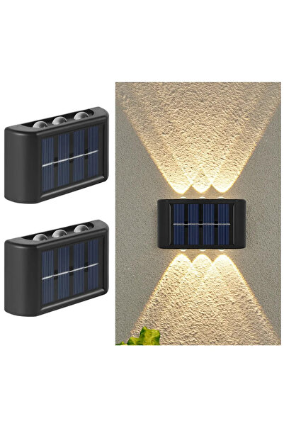 Choice قطعتان من مصابيح LED الشمسية ذات الضوء الدافئ، مصباح حائط خارجي مقاوم ...