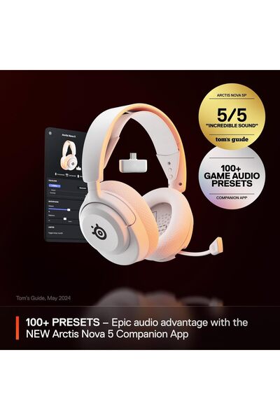 SteelSeries Arctis Nova 5 Wireless Gaming Headset, White