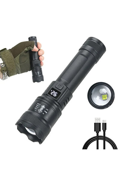 Choice حزمة B مصباح يدوي LED قوي قابل لإعادة الشحن عبر USB ومصباح يدوي فائق السطوع للتخييم في حالات الطوارئ M