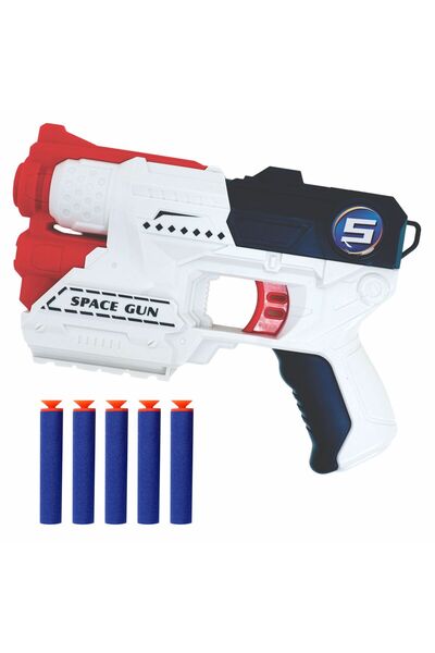 Chanak مسدس الفضاء باور شوت ٢ في ١ مع ٥ رصاصات إسفنجية ناعمة - لعبة سهام آمنة...