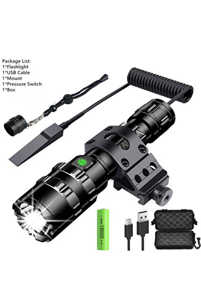Choice 074 package B LED Tactical Hunting Flashlight USB Rechargeable Waterproof Torch Lamp Professional Sh
