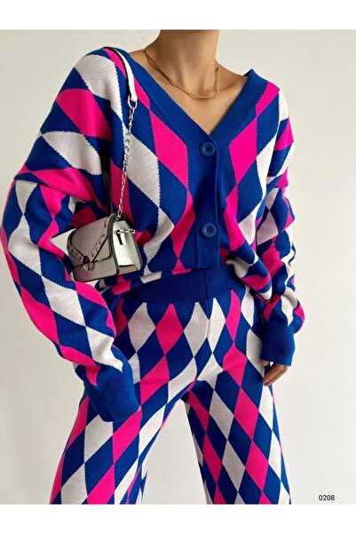 Modafeminen Knitwear Set Tr0208 Blue