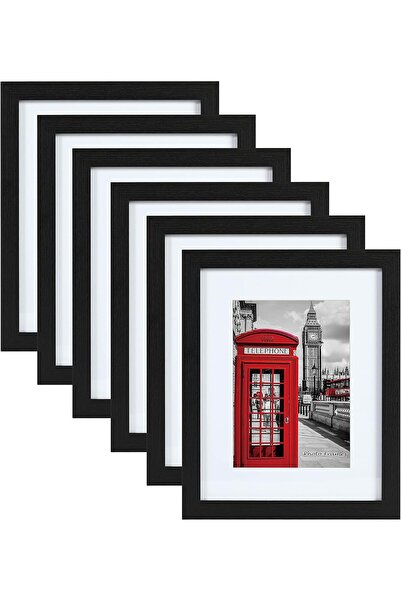 Generic PEALSN 11x14 Picture Frame Set of 6 (Black Wood Grain)