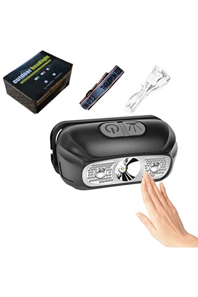 Choice Black Sensor Headlamp LED High Bright Rechargeable Headlights COB Waterproof Fishing Camping Cycling