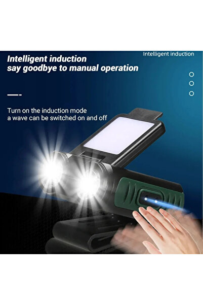 Choice G11 black Sensor COB LED Headlamp Cap Clip Light USB Rechargeable Head Flashlight Built-in Battery H