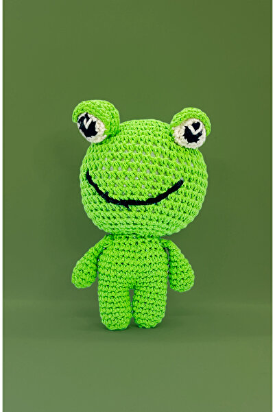 PoofyKids Sevimli Amigurumi Örgü Kurbağa Oyuncak