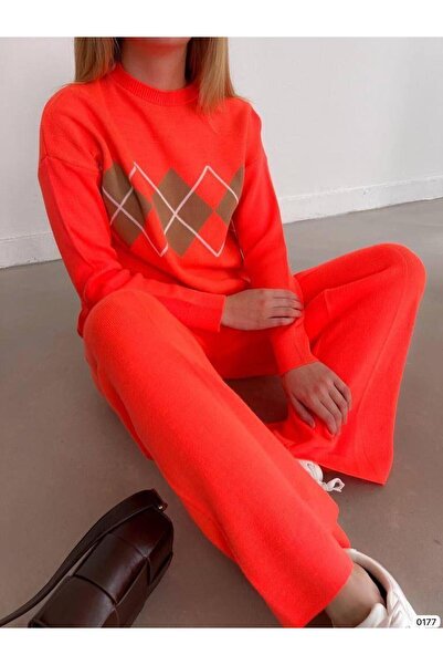 Modafeminen Knitwear set tr0177 orange