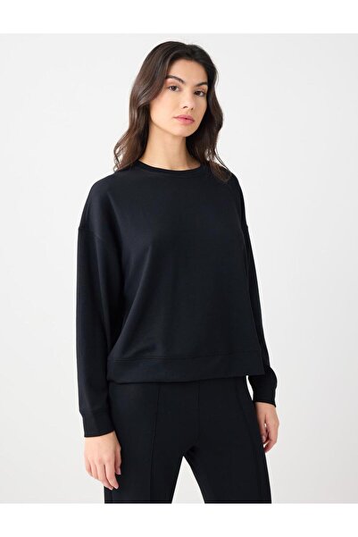 Jimmy Key Black Long Sleeve Crew Neck Modal Knitted Sweatshirt