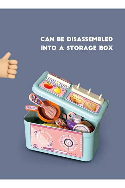 Generic Children's Role-Playing Kitchen Toy Set, Indoor DIY Kitchen Toy Game，pink