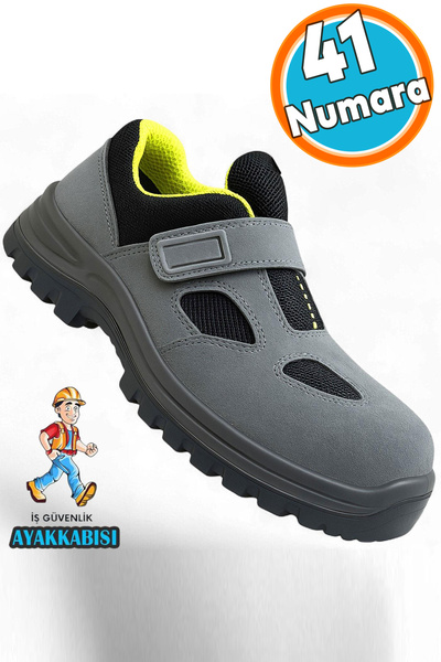 NZB Çelik Burunlu İş Ayakkabısı S1 Cırtlı 41 Numara Süet İnşaat Güvenlik Ayak...