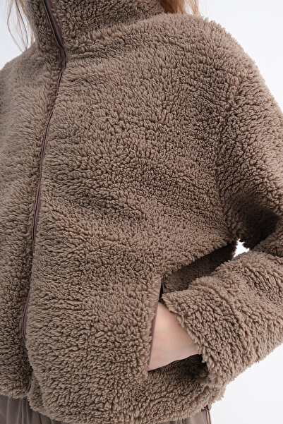 Addax Zippered Plush Coat H11714