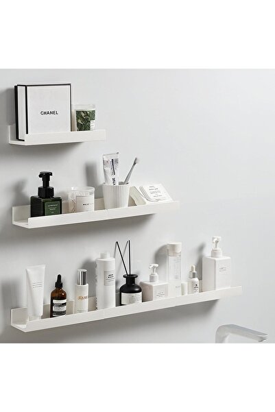 fulina 2Pcs I-Shape Kitchen Organiser,Wall Mounted Splicable Shelf, Non-Tracking Hooks,Adjustable Length