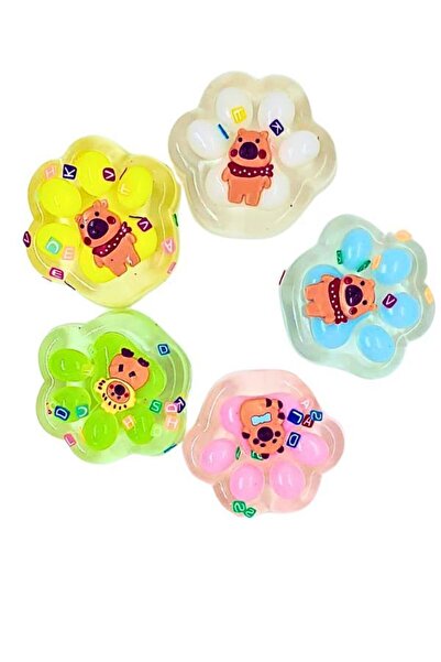 OEM Pachet 3 Squishy Capybara Paw – Antistres, Moale, 7 cm, Culori Aleatorii