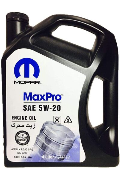 Mopar زيت محرك MaxPro 5W-20 سعة 4 لتر لسيارات جيب ودودج وكرايسلر
