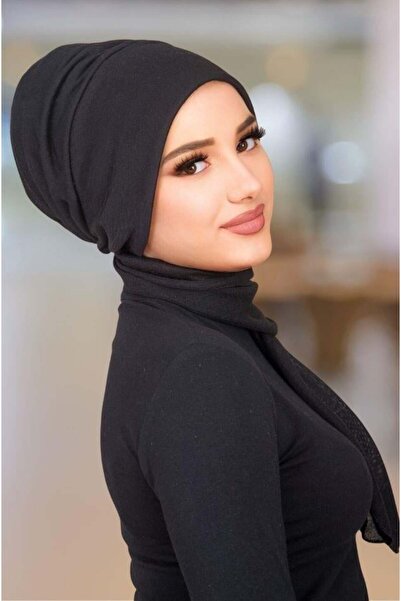 Aişe tesettür Black Scarf Bonnet
