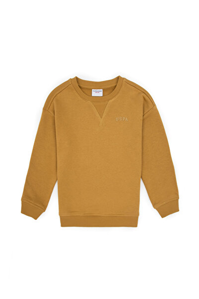U.S. Polo Assn. Erkek Çocuk Hardal Bisiklet Yaka Basic Sweatshirt 50313829-VR151