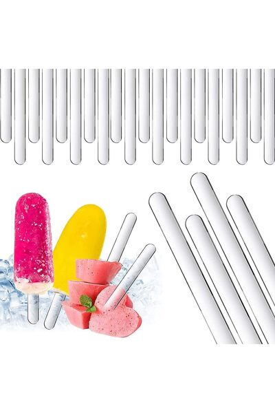 fulina 80-Pack Acrylic Cakesicle Sticks, 12cm Mirror Ice Cream Sticks for DIY Candy, Ice Pops & Cake Molds