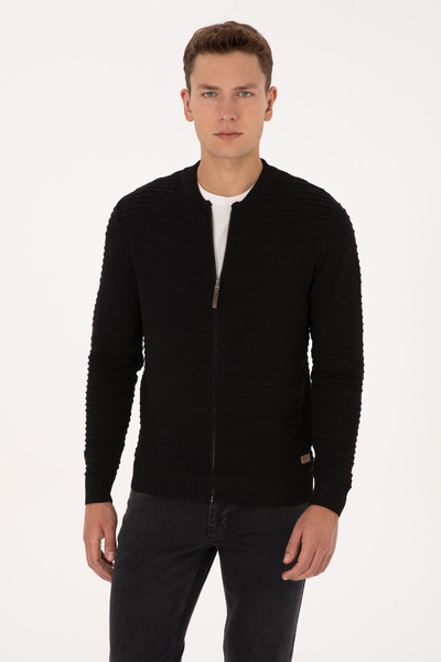 U.S. Polo Assn. سترة تريكو سوداء للرجال 50308486-VR046