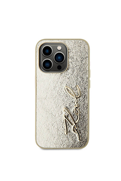 Karl Lagerfeld 3D Feather Back Surface Saffiano Rhinestones iPhone 15 Pro Max Kl Scribe Case