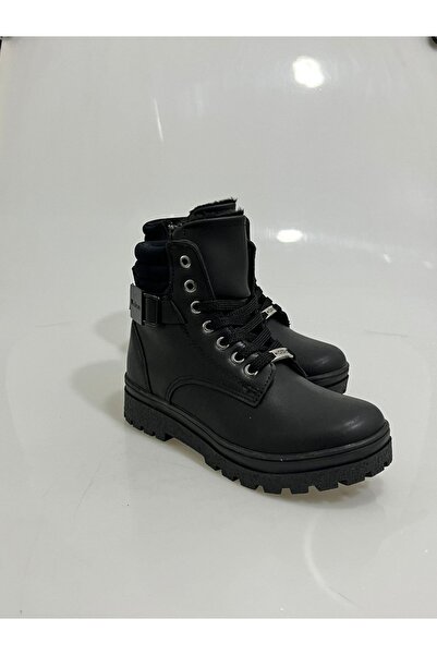 MODVALU Wickers Удобни детски ботуши с връзки и цип от черен нубук 2160