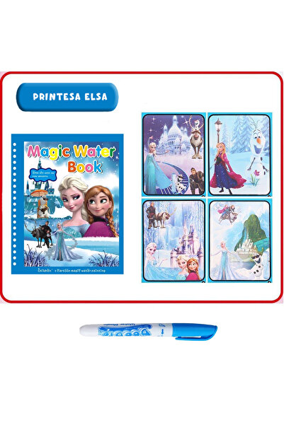 Pitikot Set 8 Carti de Colorat cu Apa pentru Fete, Unicorni, Printese, Minnie, Elsa, Hello Kitty