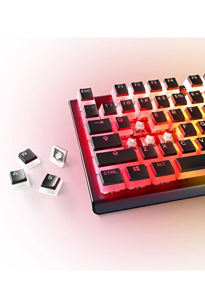 SteelSeries PrismCaps – Double Shot Pudding-style Keycaps – Durable PBT – MX Stems – Black (