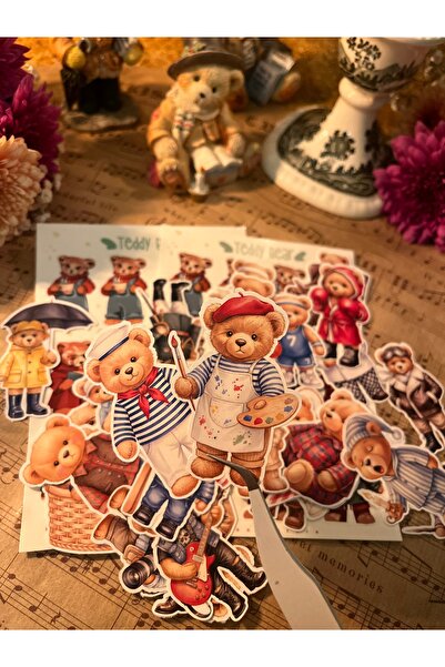 NONA Teddy Sticker Seti 30’lu / Bullet Journal / Scrapbooking