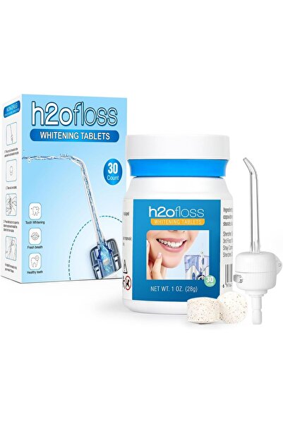 Youtrico Water Flosser Refill Whitening Tablets with H2ofloss Portable Oral Irrigator Dedicated Nozzle,