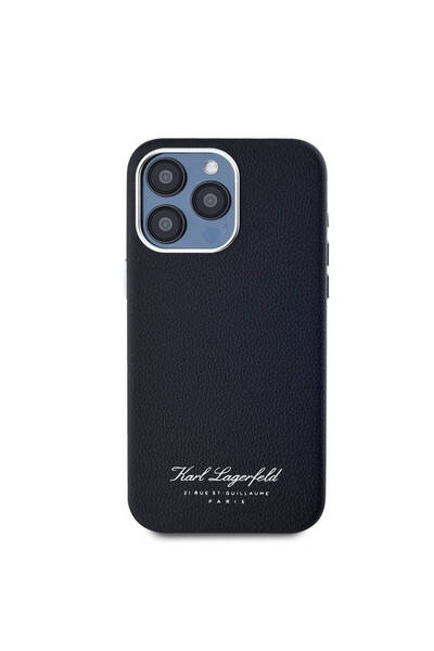 Karl Lagerfeld iPhone 15 Pro Max Kılıf Orjinal Lisanslı KL Yazılı Hotel Kapak