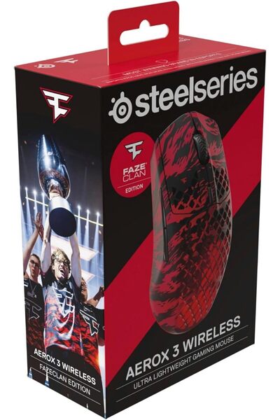 SteelSeries Aerox 3 Wireless - FaZe Clan Edition RGB Gaming Mouse (68g, TrueMove Air, IP54)