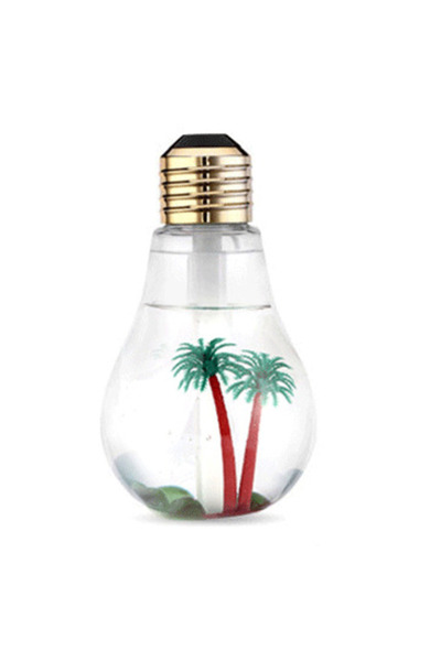 MANDU Air humidifier with LED lamp - in the shape of a light bulb with a palm tree