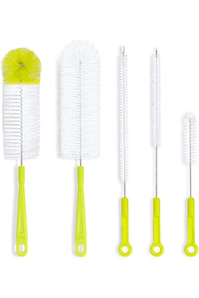 Tazweeq مجموعة فرشاة تنظيف الزجاجات - 5 قطع - بمقبض طويل