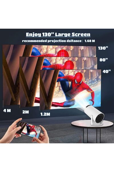 Generic Mini Projector Android 11 Portable 4K/1080P Support Wi-Fi Bluetooth 180° Rotatable