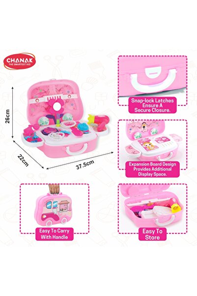 Chanak Beauty Set Suitcase on Wheels – 23-Piece Portable Makeup Kit for Girls 3+